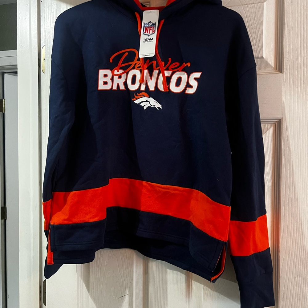 NFL Team Apparel Women's Hoodie - Navy and Orange